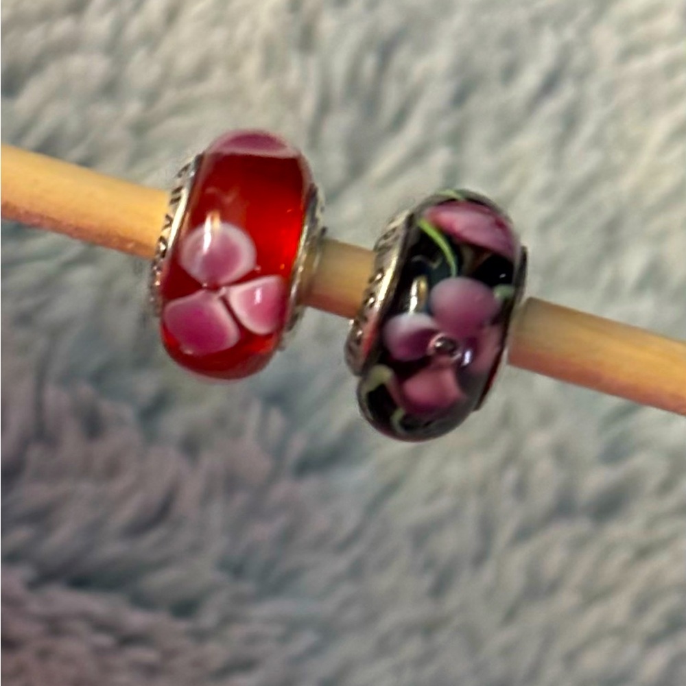 Murano Glass Bead Sterling Silver Charms